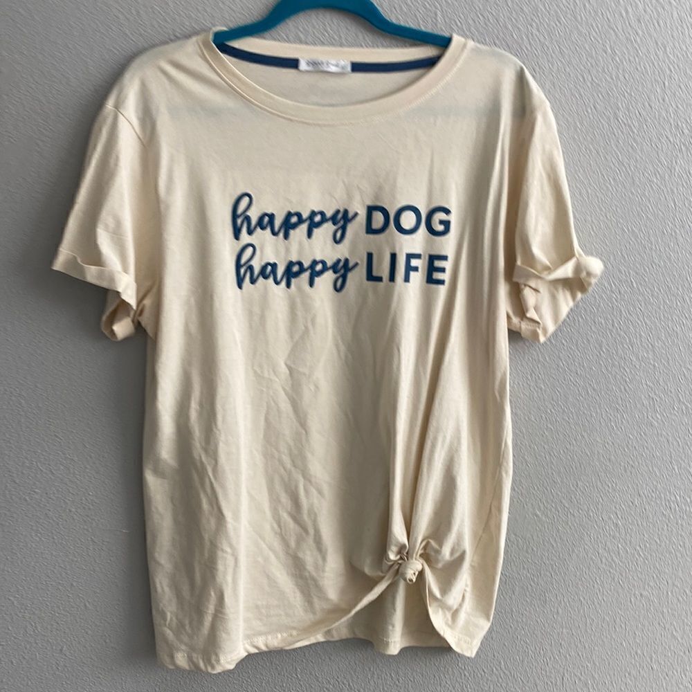 Happy dog, happy life tee- size large